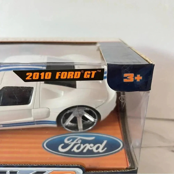 XTR 2010 Ford GT Rev Roller Friction Toy Vehicle Car White/Blue Stripes - Picture 10 of 10